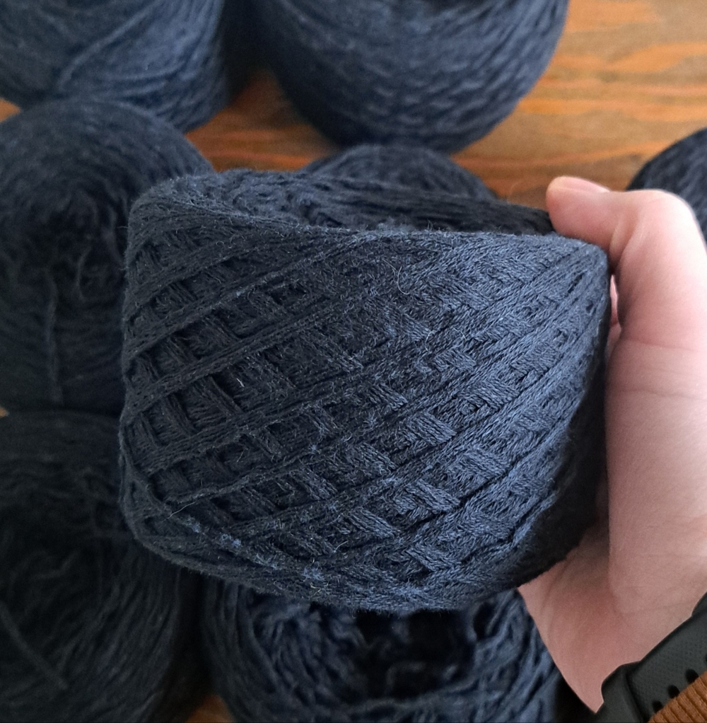 100% Cotton Black Yarn, 8x100g Lot